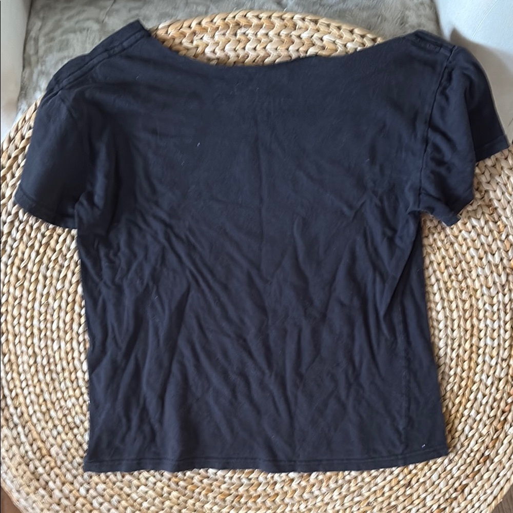 Black Crop Top with Bold Graphic Design - Picture 5 of 5
